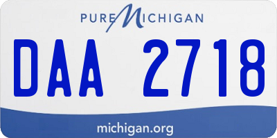 MI license plate DAA2718