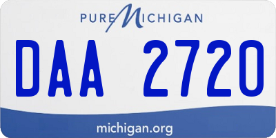 MI license plate DAA2720