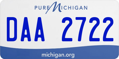 MI license plate DAA2722