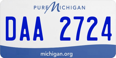 MI license plate DAA2724