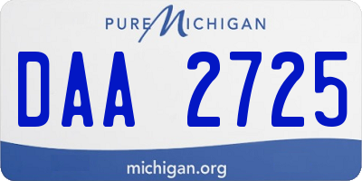 MI license plate DAA2725