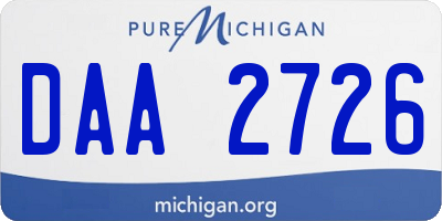 MI license plate DAA2726