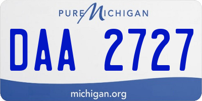 MI license plate DAA2727