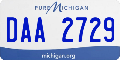 MI license plate DAA2729