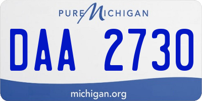 MI license plate DAA2730