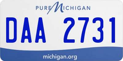 MI license plate DAA2731