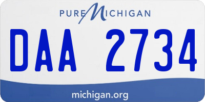 MI license plate DAA2734