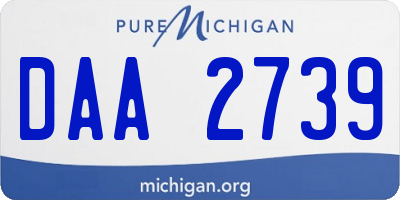 MI license plate DAA2739