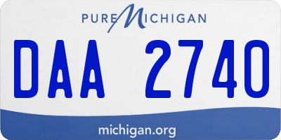 MI license plate DAA2740