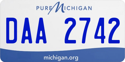 MI license plate DAA2742