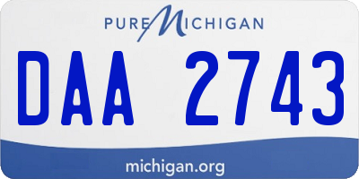 MI license plate DAA2743