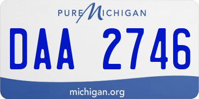 MI license plate DAA2746