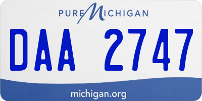 MI license plate DAA2747