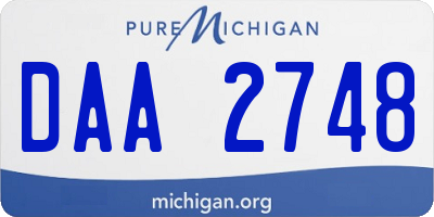 MI license plate DAA2748
