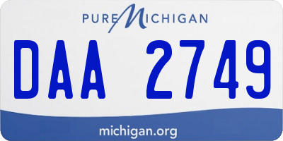 MI license plate DAA2749