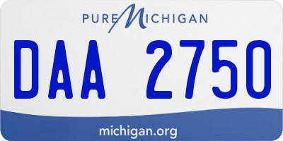 MI license plate DAA2750