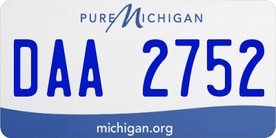 MI license plate DAA2752