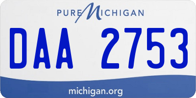 MI license plate DAA2753