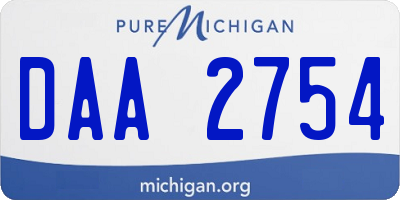 MI license plate DAA2754