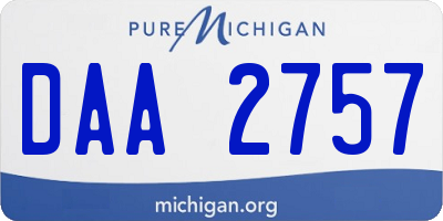 MI license plate DAA2757