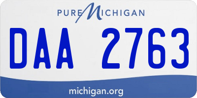 MI license plate DAA2763