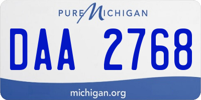 MI license plate DAA2768