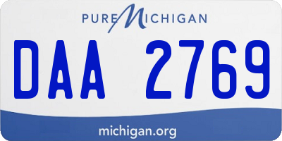 MI license plate DAA2769