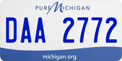 MI license plate DAA2772