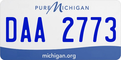 MI license plate DAA2773