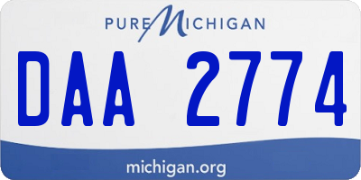 MI license plate DAA2774