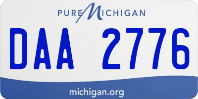 MI license plate DAA2776