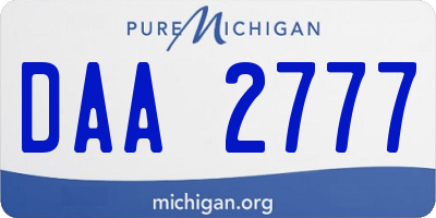 MI license plate DAA2777