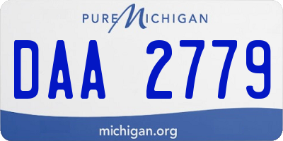 MI license plate DAA2779