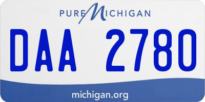 MI license plate DAA2780