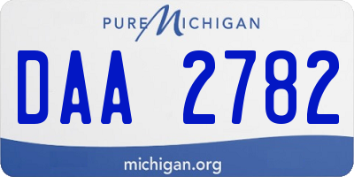 MI license plate DAA2782