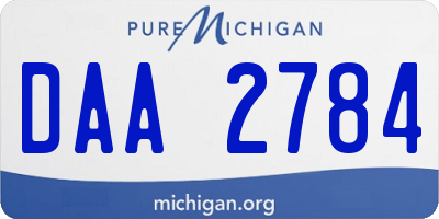 MI license plate DAA2784