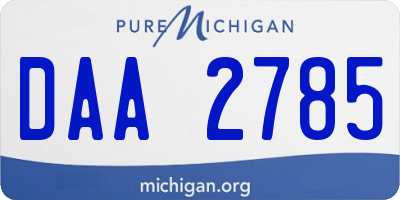 MI license plate DAA2785