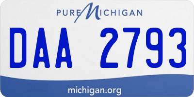 MI license plate DAA2793