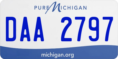 MI license plate DAA2797