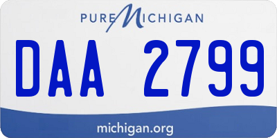 MI license plate DAA2799