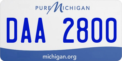 MI license plate DAA2800