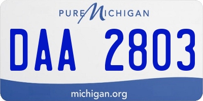 MI license plate DAA2803