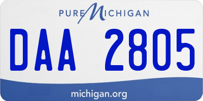 MI license plate DAA2805