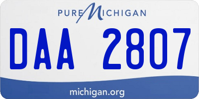 MI license plate DAA2807