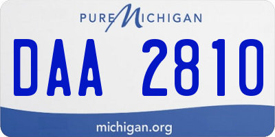 MI license plate DAA2810