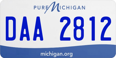 MI license plate DAA2812