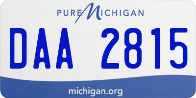 MI license plate DAA2815