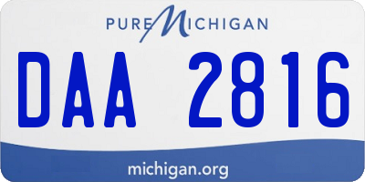 MI license plate DAA2816