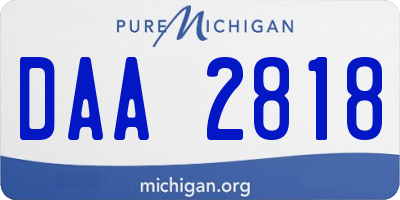 MI license plate DAA2818