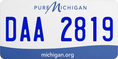 MI license plate DAA2819